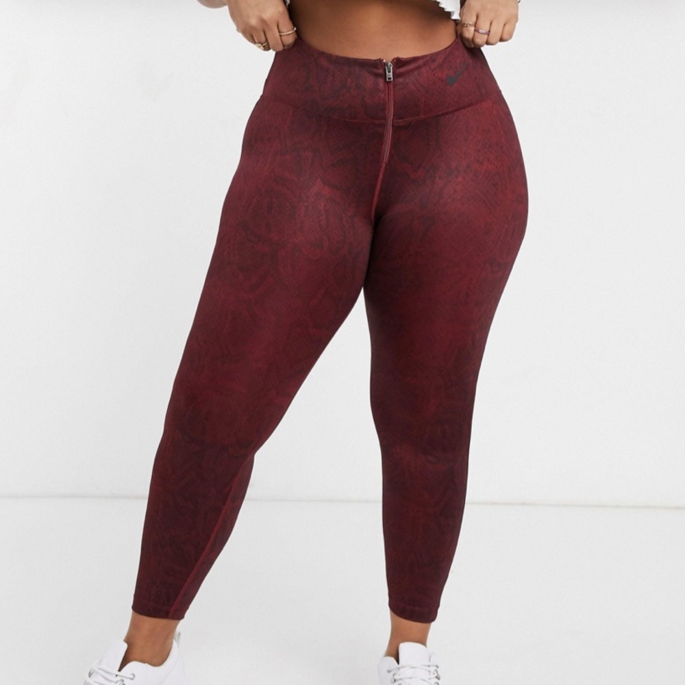 Women's Burgundy High-Waisted Leggings